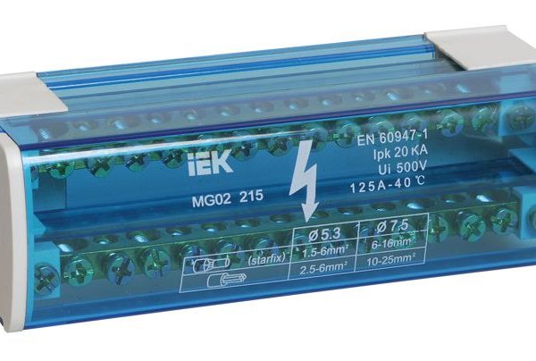 Шина на DIN-рейку в корпусе ШНК 2х15 L+PEN