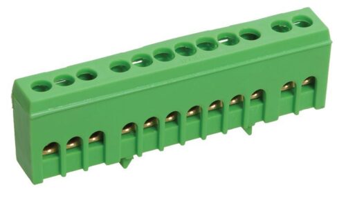 Шина PE "земля" в корп. изол. на DIN-рейку ШНИ-6х9-12-К-З