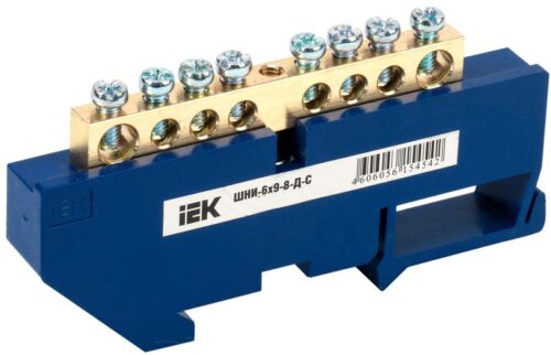 Шина нулевая на DIN-изол. ШНИ 6х9-8-Д-С