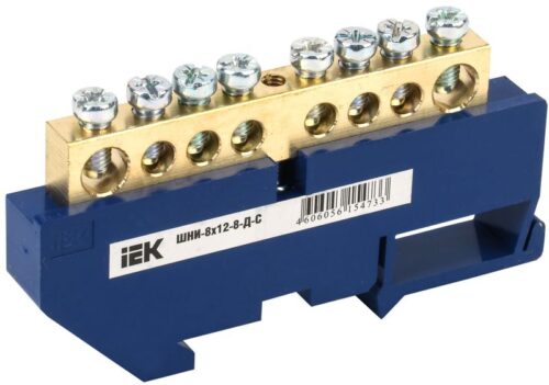 Шина нулевая на DIN-изол. ШНИ 8х12-8-Д-С